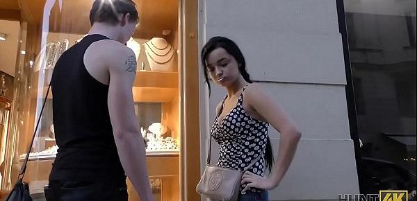  HUNT4K. Petite brunette Erica Black gets used after pickup near the jewelry shop